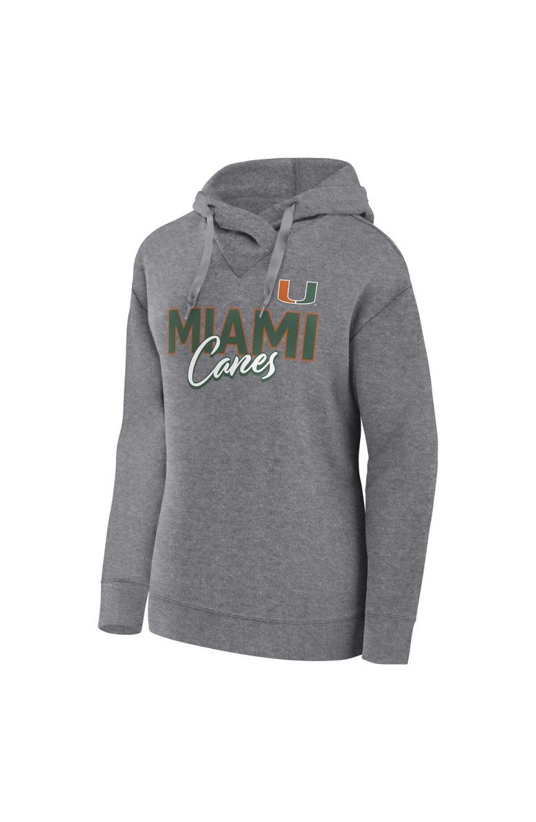 FANATICS Women's Fanatics Heather Gray Miami Hurricanes Script Favorite Pullover Hoodie, Alternate, color, Heather Gray