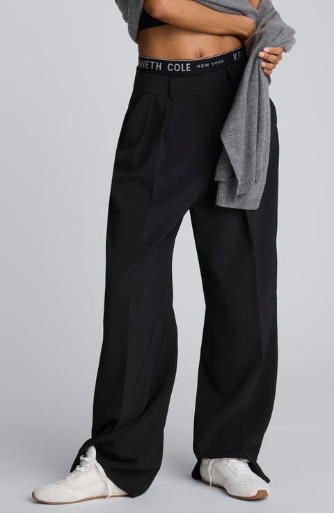 Double Pleat High Waist Wide Leg Pants