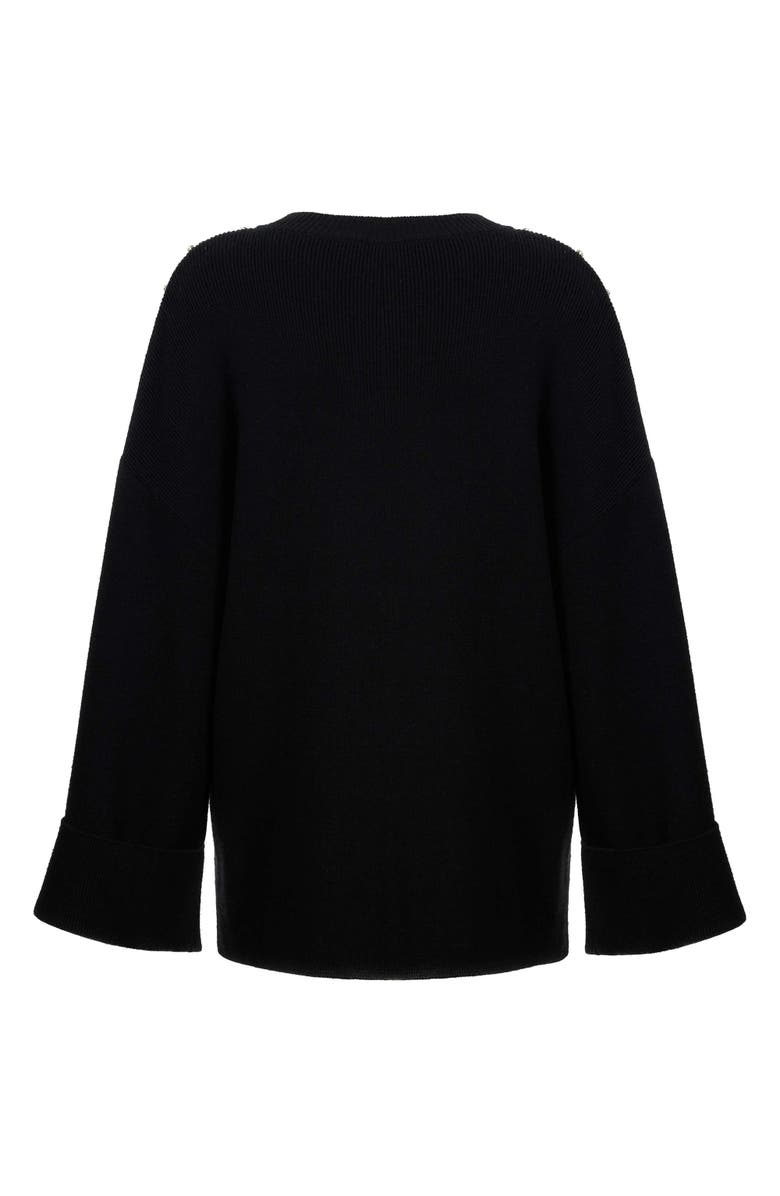 Nocturne Crystal Stone Detailed Knit Sweater, Alternate, color,