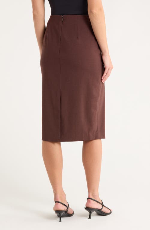 Theory Sevo High Waist Wool Blend Pencil Skirt In Brown