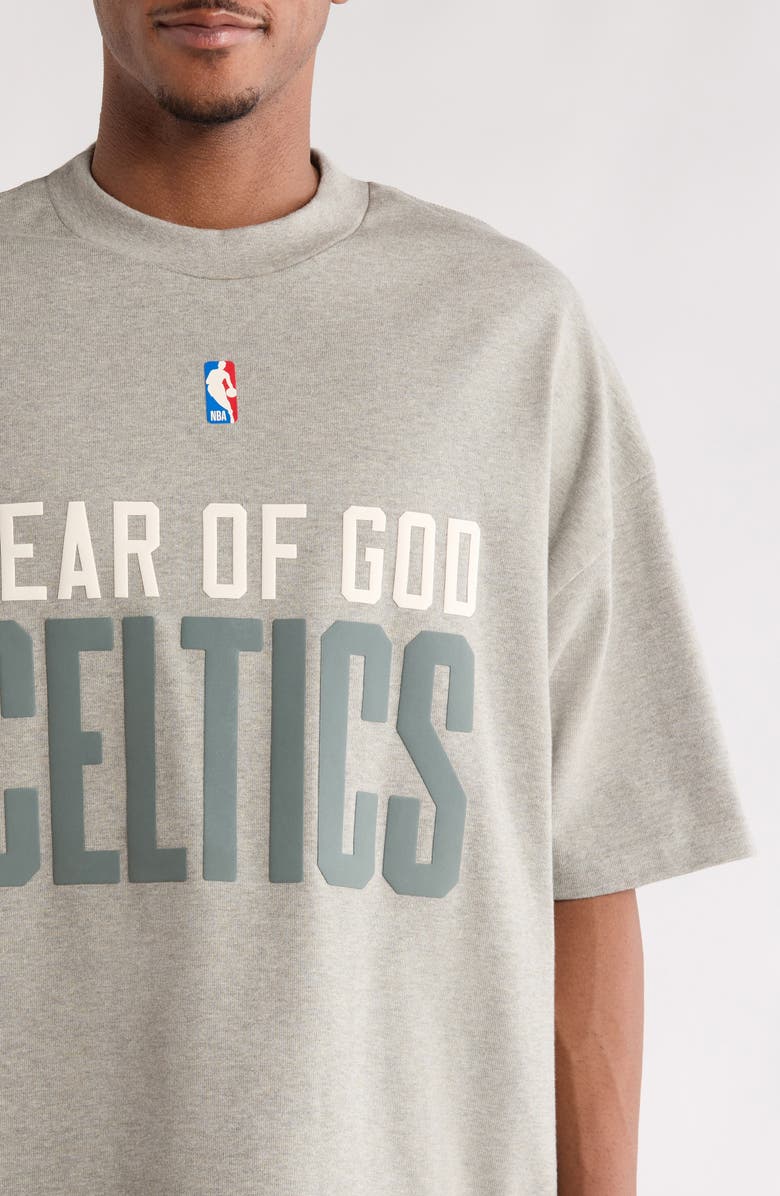 Fear of God Essentials x NBA '90s Fit Celtics Graphic T-Shirt, Alternate, color, Concrete Heather