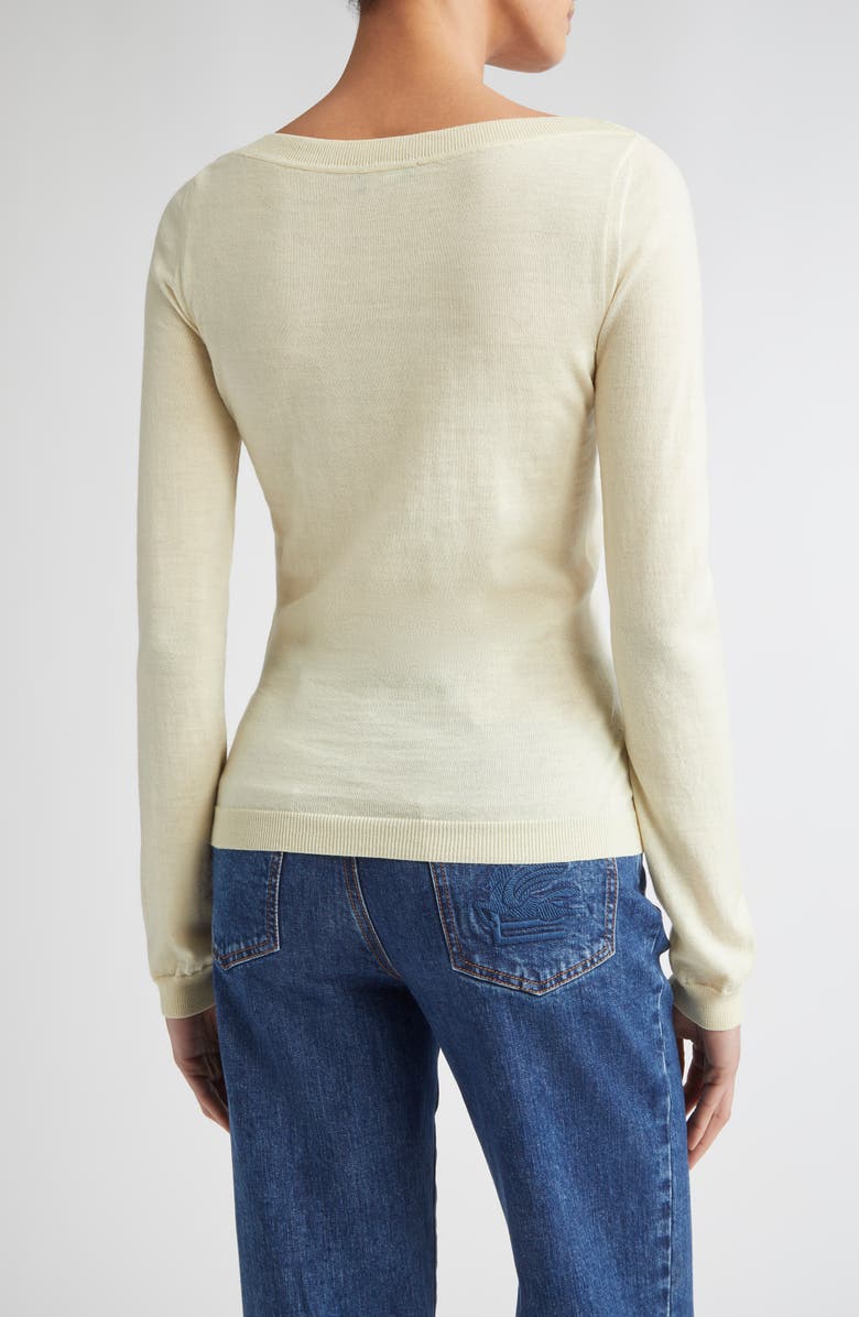 Etro Paisley Wool Blend Sweater, Alternate, color, Ivory