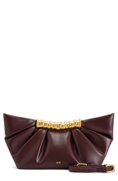 Jw Pei Leia Pleated Faux Leather Clutch In Burgundy