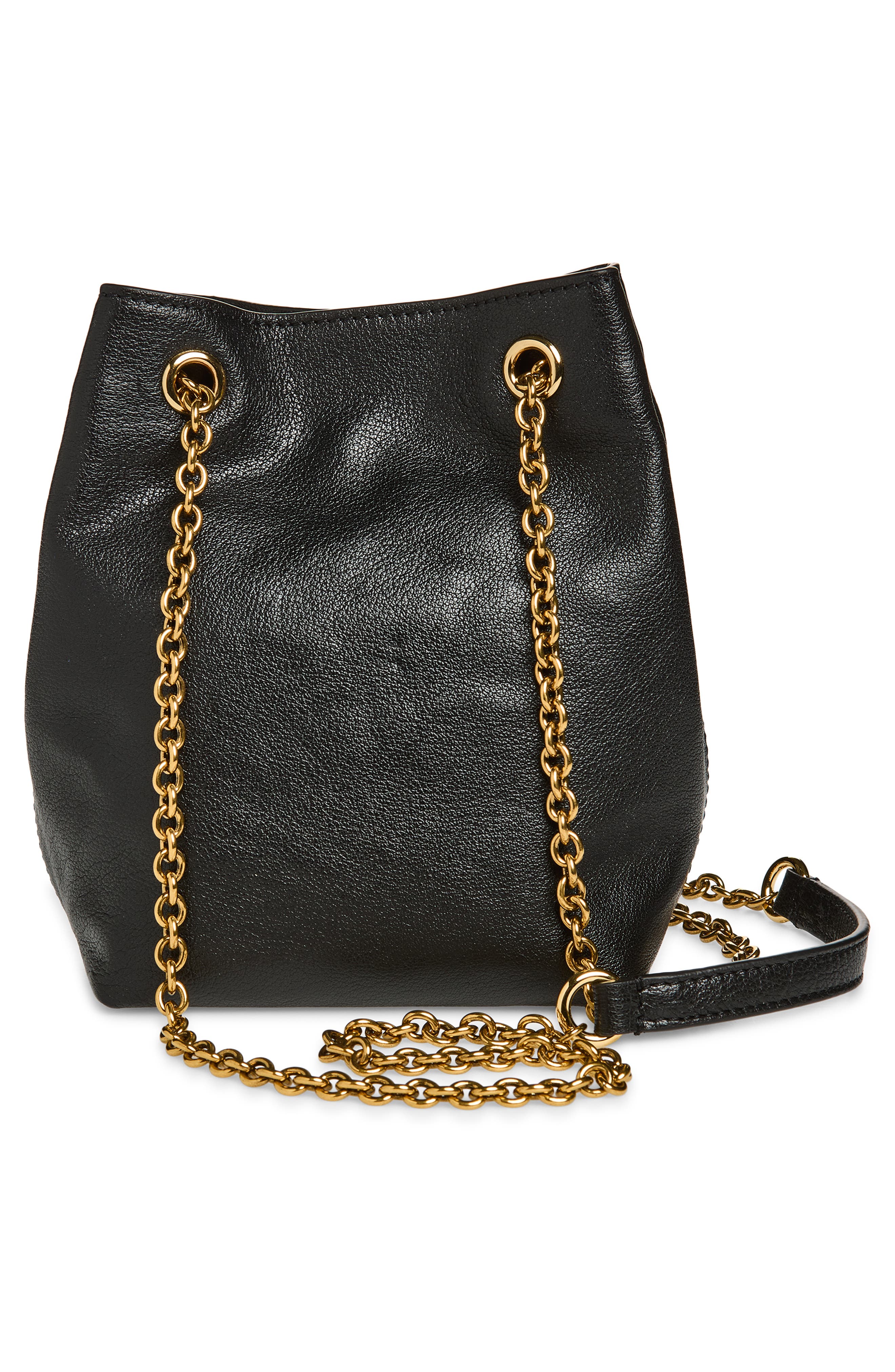 Chloé Horse Medal Leather Shoulder Bag, Alternate, color, Black