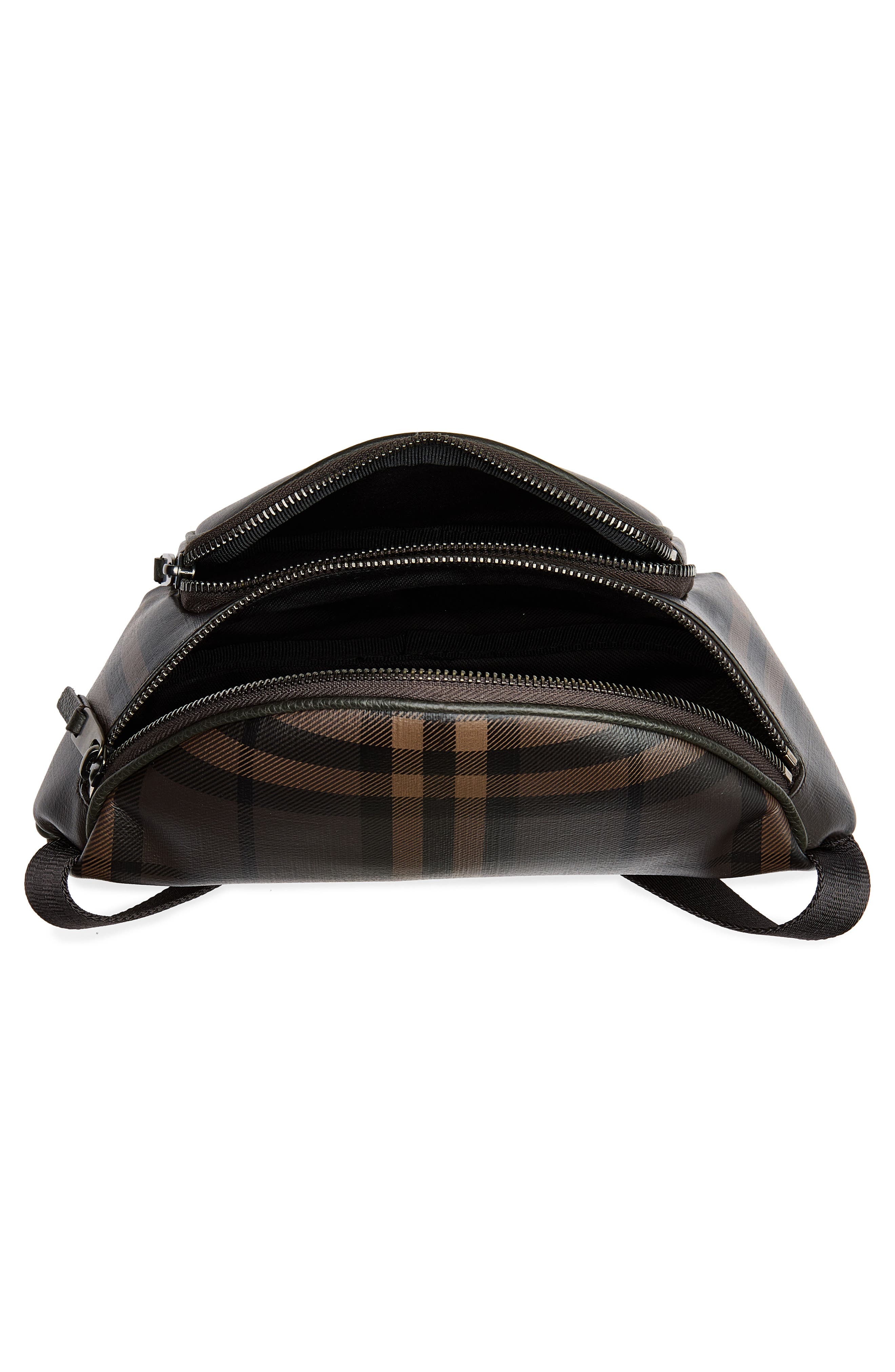 City Check Belt Bag, Alternate, color, DARK BROWN