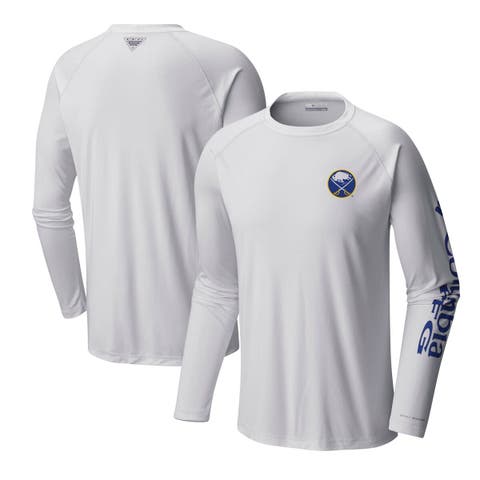 Men's  Columbia White Buffalo Sabres Terminal Tackle Omni-Shade Raglan Long Sleeve T-Shirt