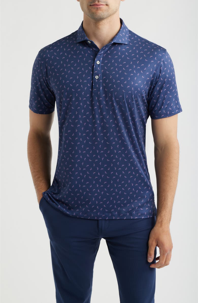 johnnie-O Neon 'Mingo Featherweight Performance Polo, Main, color, Navy