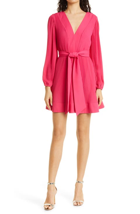 Liv Pleated Long Sleeve Dress