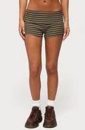 EDIKTED Jody Striped Foldover Micro Shorts