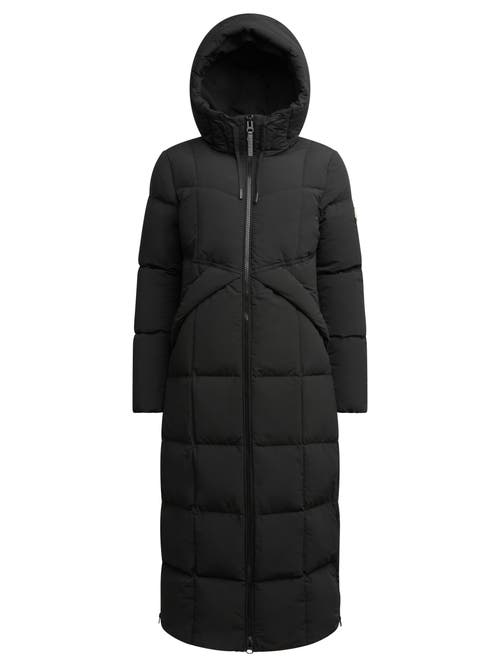 Jack1t Black Star Extra Long Down Coat In Black