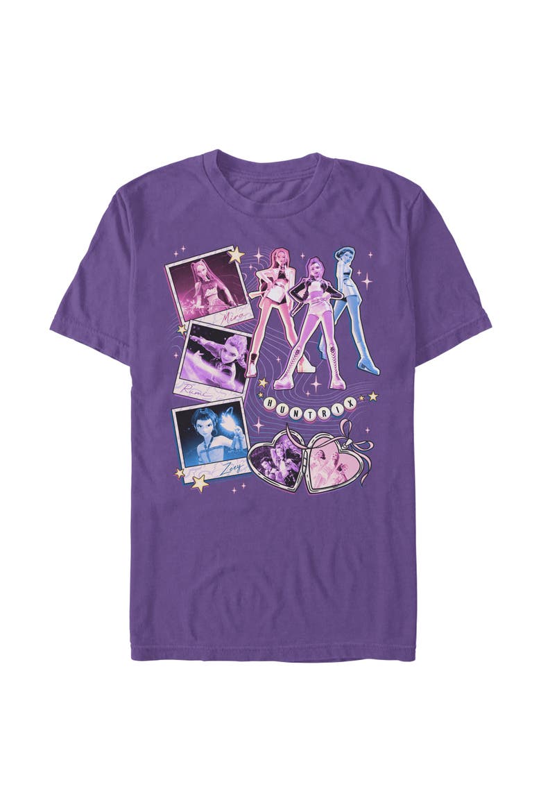 Men's Huntrix Cute Instant Film Portrait T-Shirt, Main, color, Purple