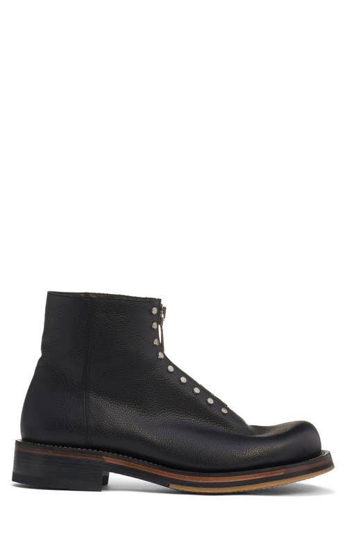 Alexander Mcqueen Chunky Sole Round Toe Studded Ankle Boots In Black