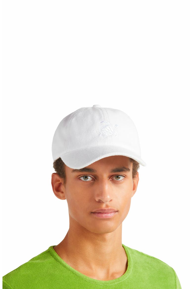 Men's Solid Terry Cap, Alternate, color, BLANC