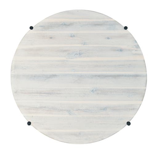 Happimess Carly 24.21" Modern Coastal Round Acacia Wood/water Hyacinth Coffee Table With Storage Bas