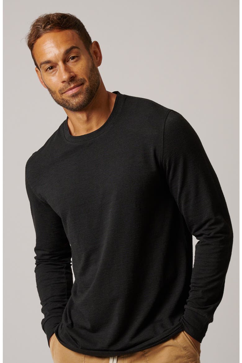 Long Sleeve Slub T-Shirt, Alternate, color, Matte Black