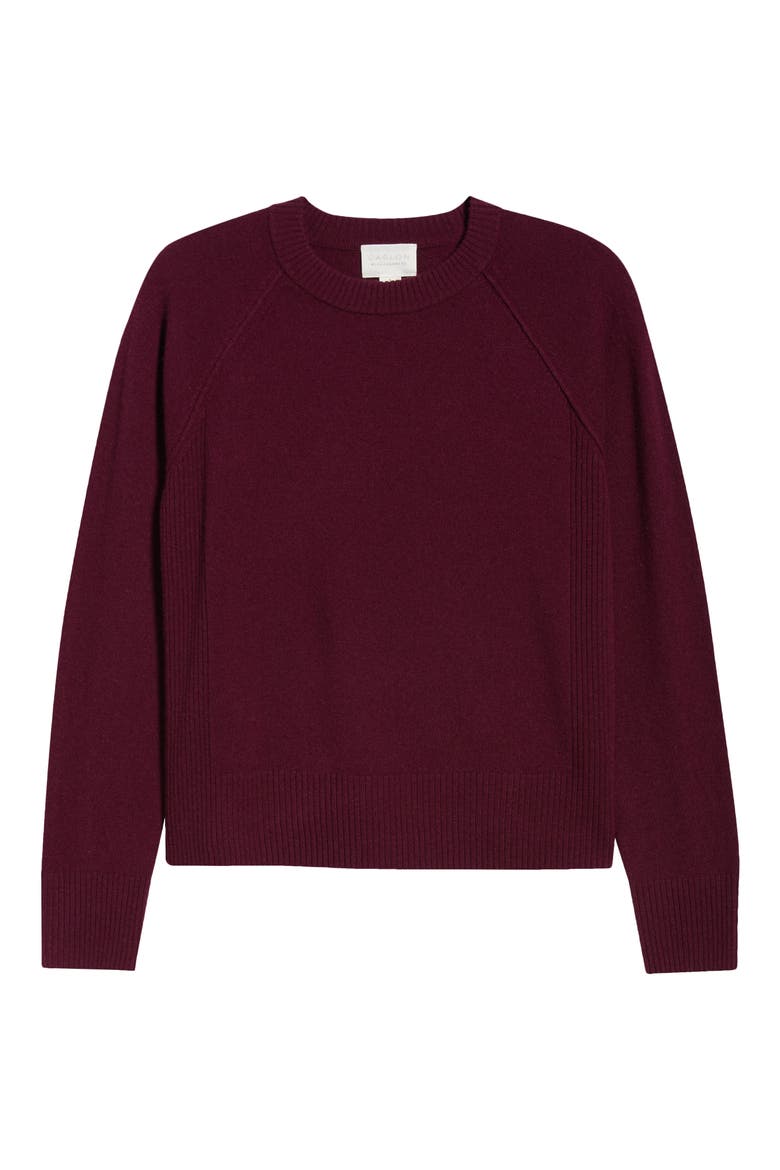 Wool & Cashmere Raglan Sweater, Alternate, color, BURGUNDY LONDON