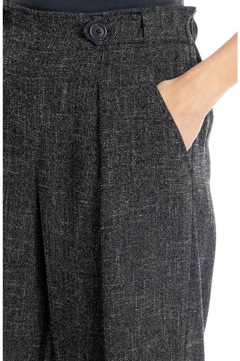 Soft Pleat Front Trousers, Alternate, color, BLACK MELANGE