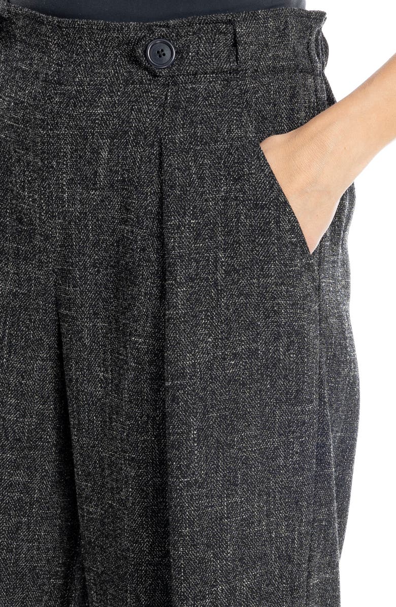 MAX STUDIO Soft Pleat Front Trousers, Alternate, color, Black Melange