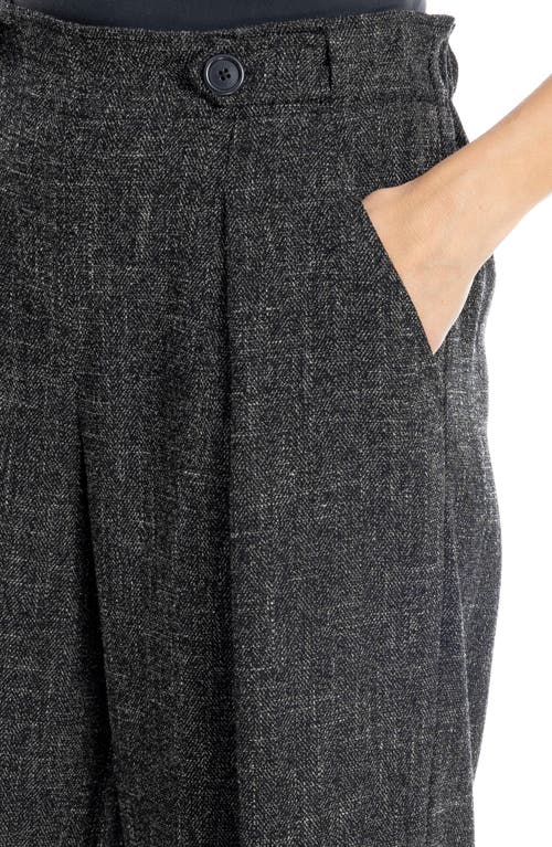 Max Studio Soft Pleat Front Trousers In Black Melange