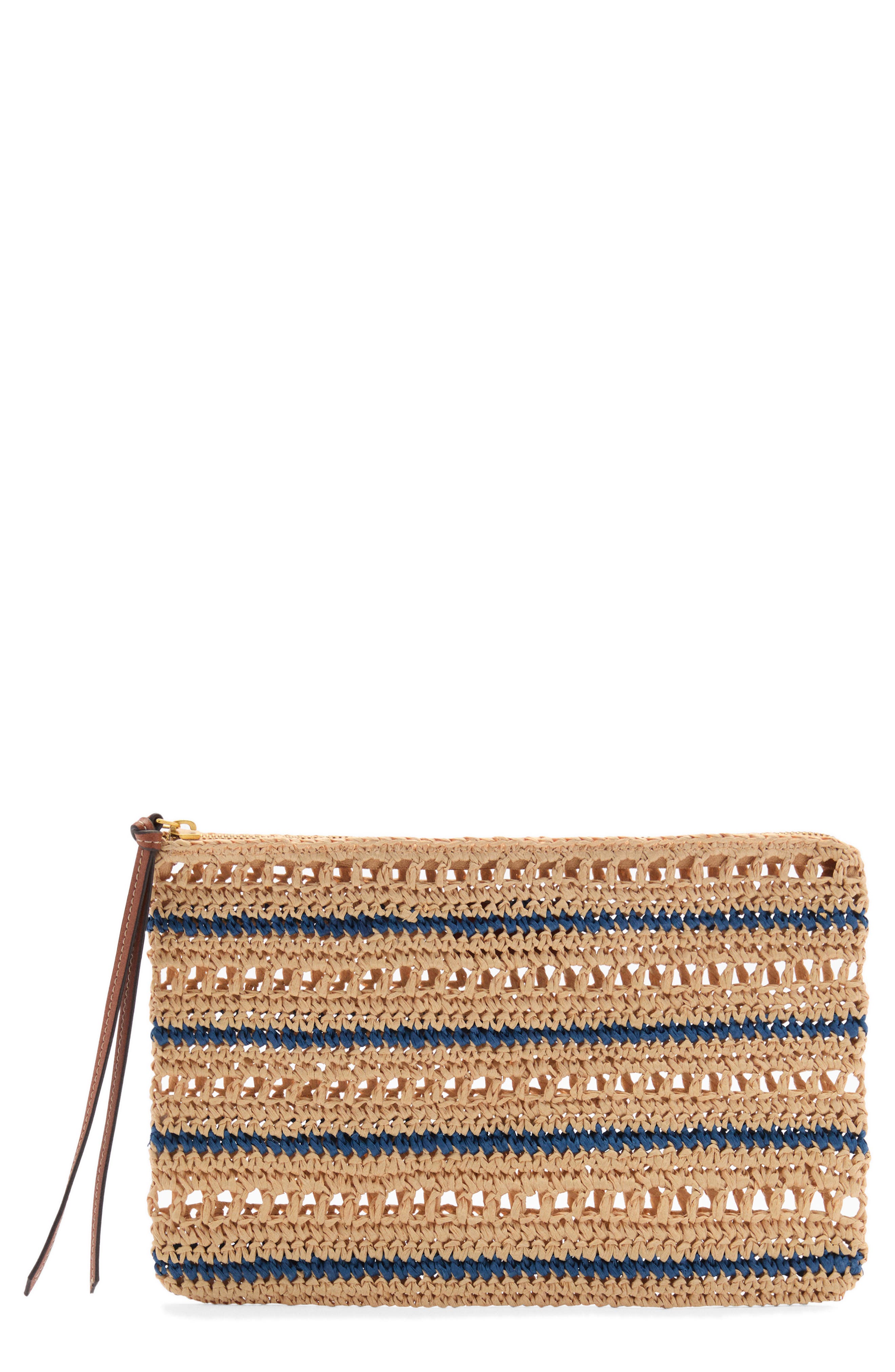 MANGO Raffia Pouch, Main, color, 