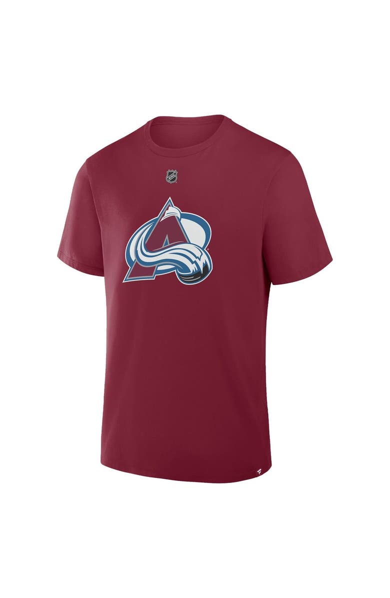 FANATICS Men's Fanatics Nathan MacKinnon Burgundy Colorado Avalanche Authentic Stack Name & Number T-Shirt, Alternate, color, Burgundy
