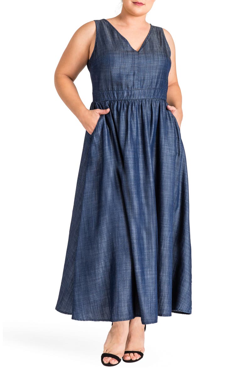Nimah Maxi Dress, Main, color, DARK BLUE