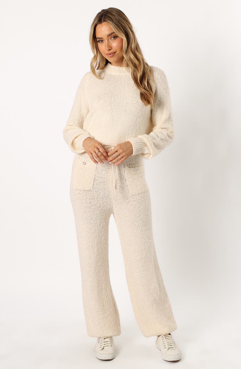 Petal & Pup Victoria Crewneck Sweater & Pants Set, Alternate, color, Cream