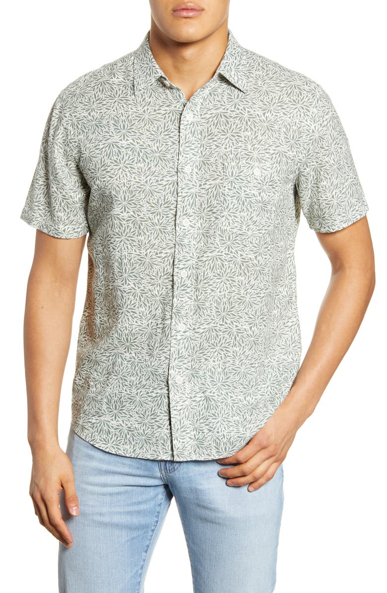 Faherty Coast Short Sleeve Button-Up Shirt, Main, color,