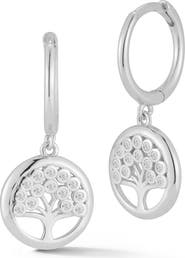 GLAZE JEWELRY Tree of Life Huggie Hoop Earrings