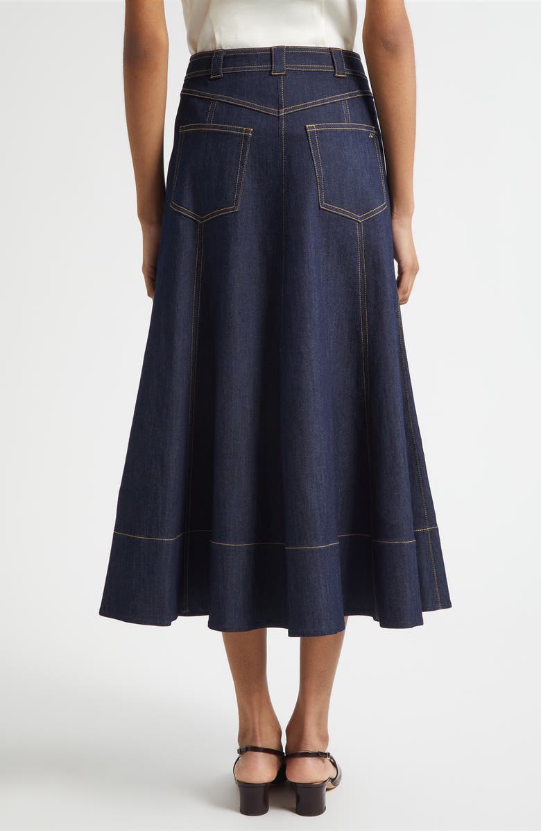 Cinq à Sept Benjiy Denim Midi Skirt, Alternate, color, Indigo