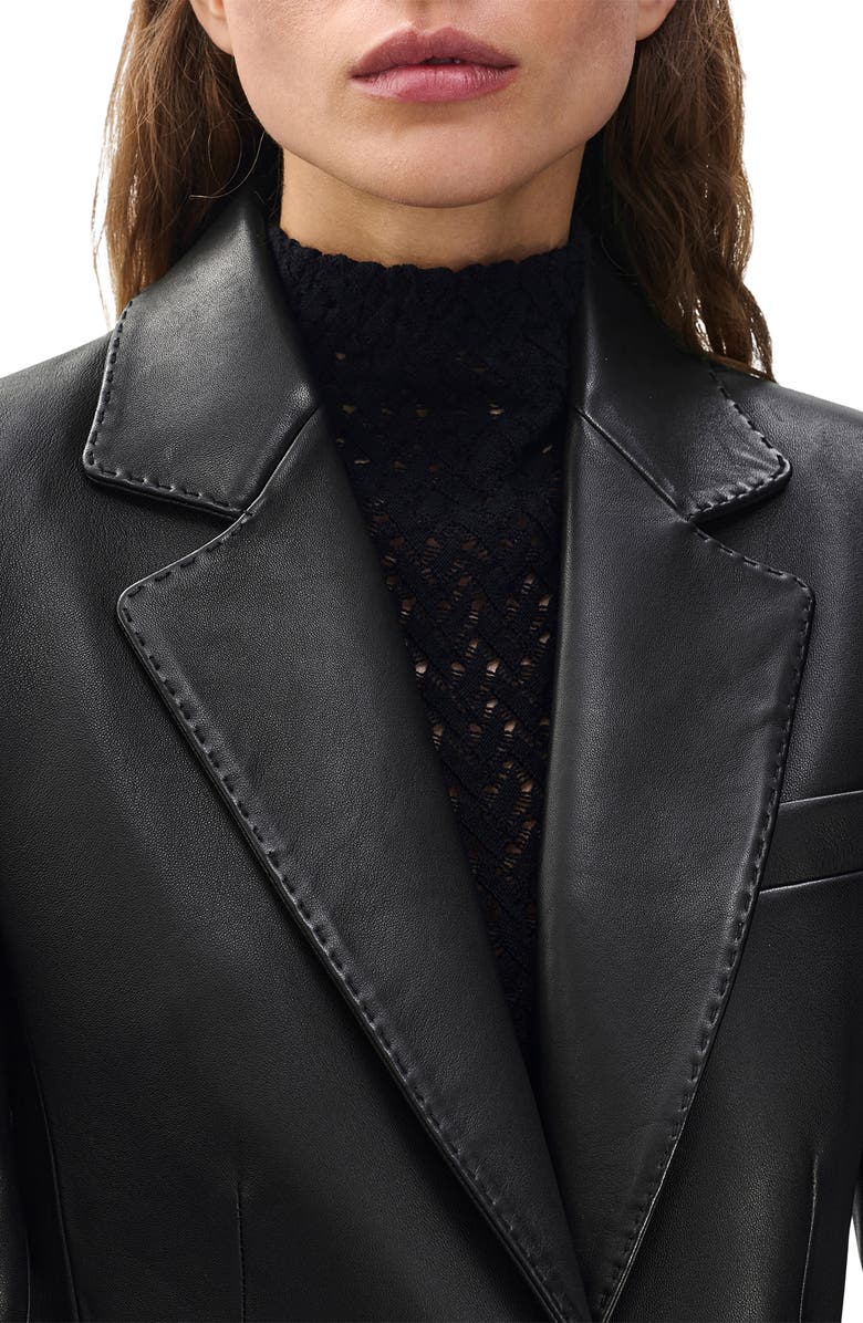 rag & bone Ash Leather Blazer, Alternate, color, Black