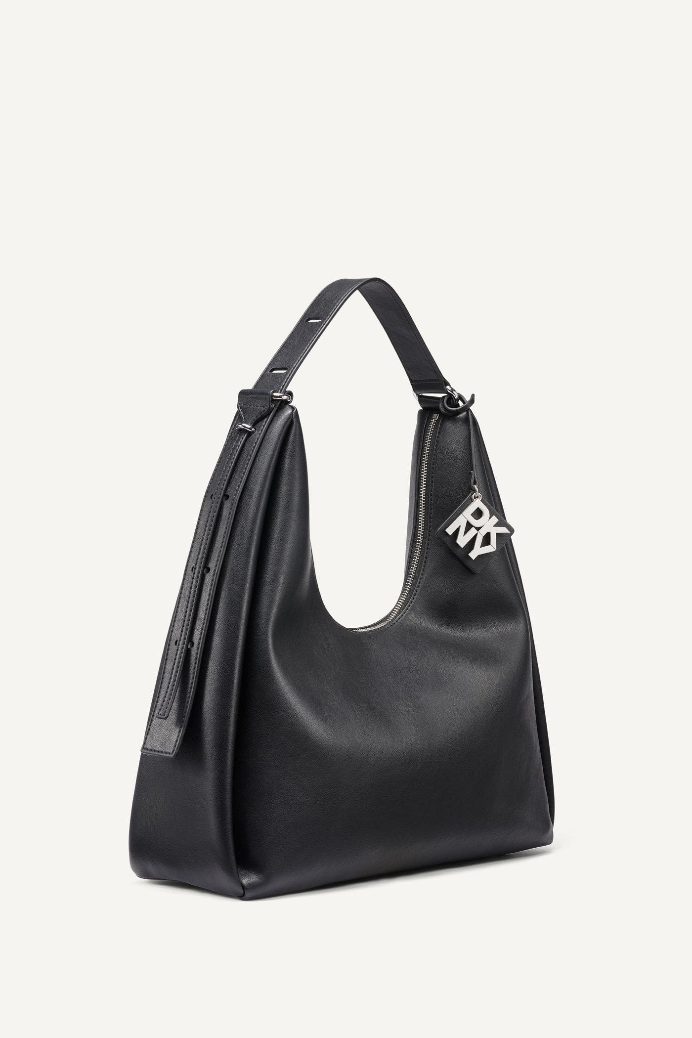 DKNY Elicia Large Hobo, Alternate, color, Black/Silver