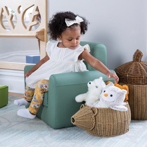 Kaplan Early Learning Company Hedgehog Washable Wicker Basket In Brown