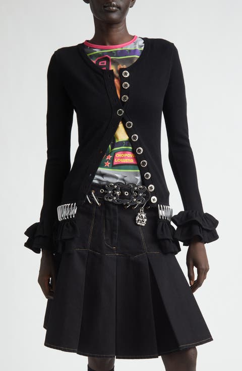 Ruffle Carabiner Cardigan