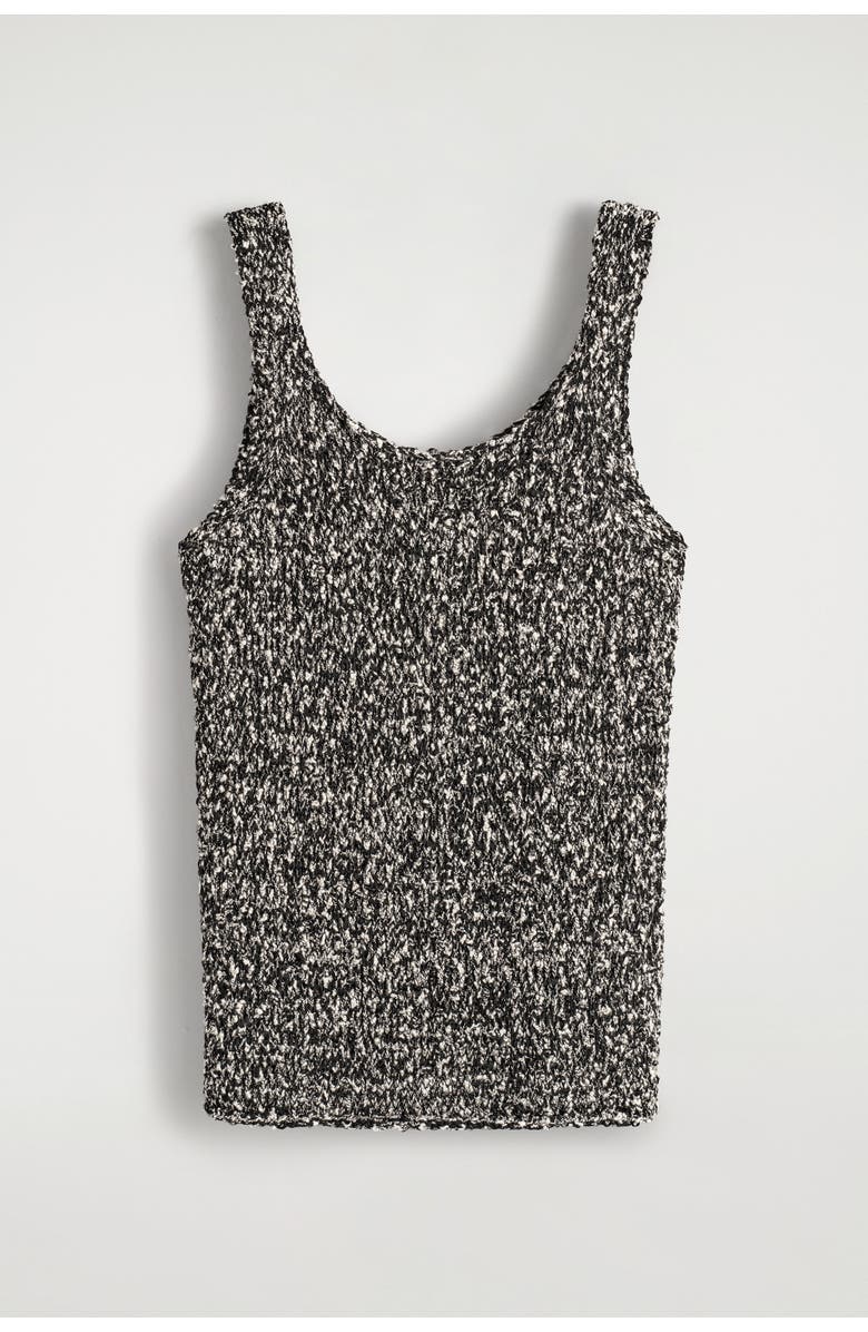 COS Two-Tone Chunky Knitted Tank Top, Alternate, color, Black / White