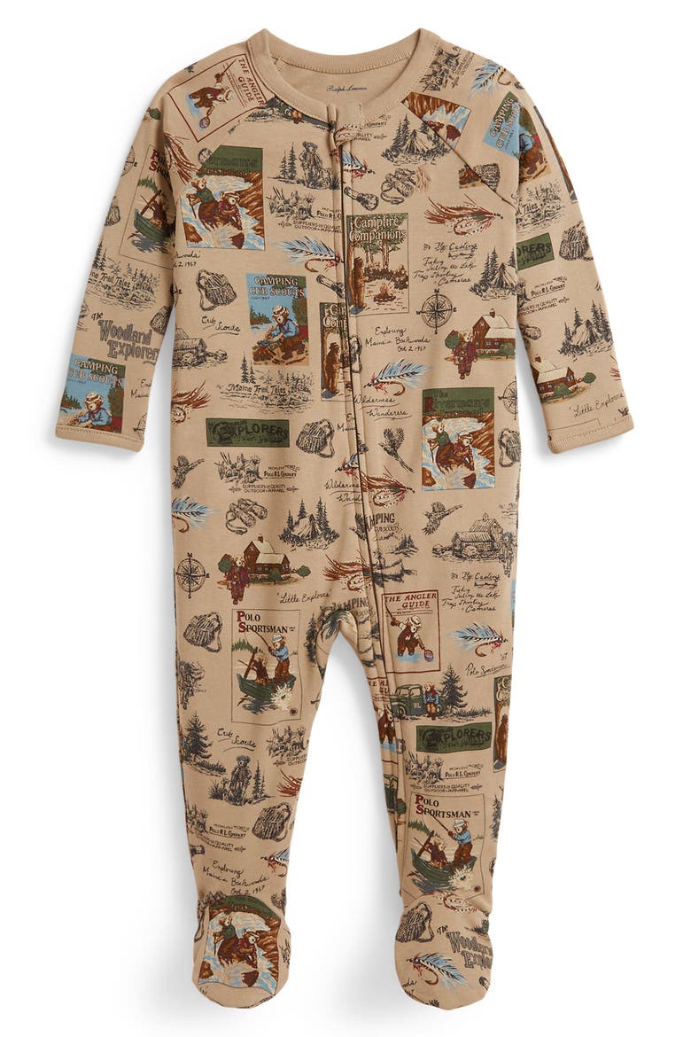 Kids' Wilderness Scout Bear Print Footie, Main, color, WILDERNESS SCOUT BABY BEAR