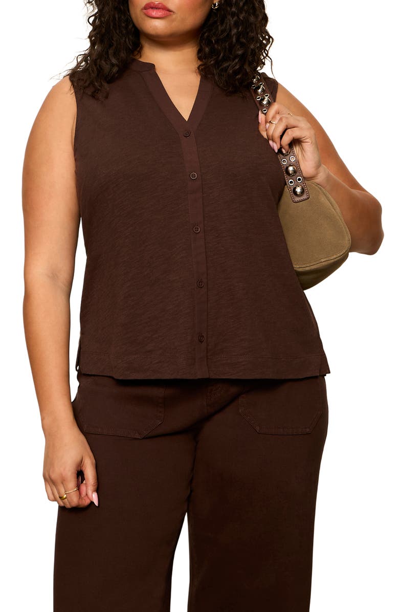 Sanctuary Front Button Sleeveless Top, Alternate, color,