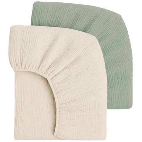 Muslin Fitted Crib Sheets, 2 Pack