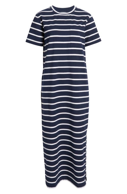 Caslonr Caslon(r) Patch Pocket Stripe Maxi T-shirt Dress In Navy- White Tilly Stripe