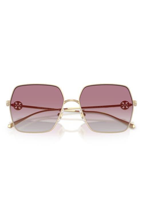 Tory Burch 58mm Gradient Square Sunglasses In Gold