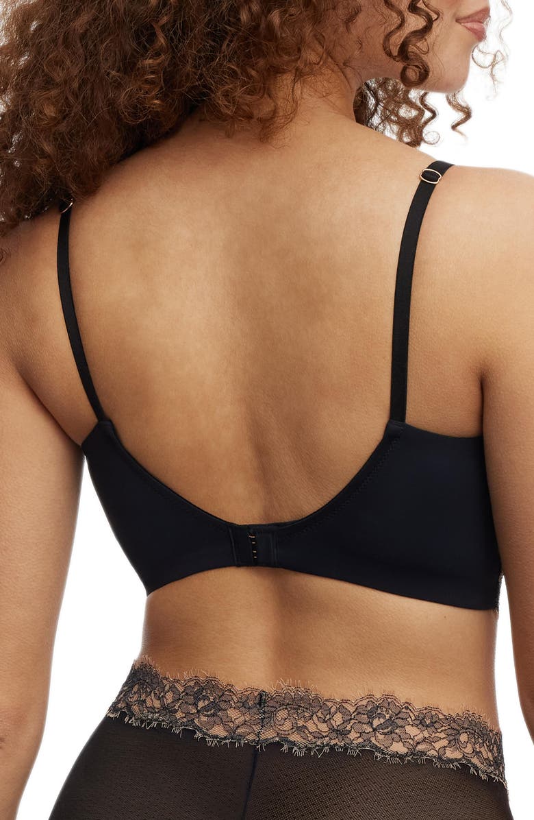 Skarlett Blue Entice Longline Lightly Lined Bra, Alternate, color, Black/Nylon