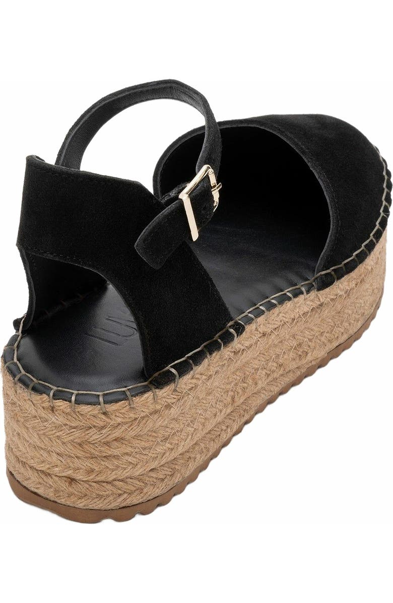 Forever & Always Shoes Viba Leather Espadrille Platform Wedge Sandals, Alternate, color, Black Suede Leather