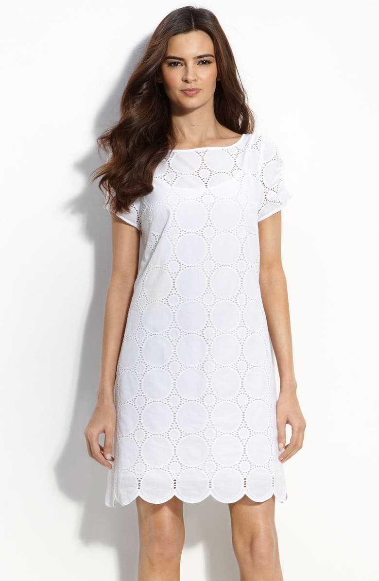 Laundry by Shelli Segal Eyelet Shift, Main, color, 