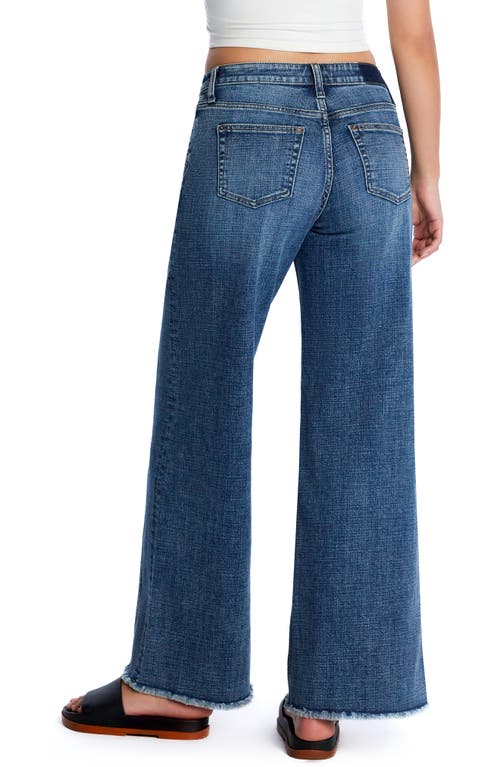 Hint Of Blu Mighty High Waist Wide Leg Jeans In Space Blue