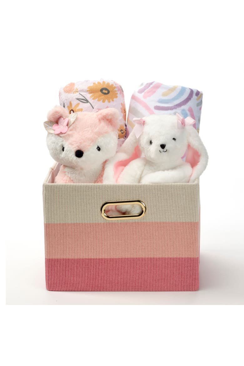 5-Piece Luxury Bunny & Fox Infant / Newborn / Baby Gift Basket, Alternate, color, Multicolor