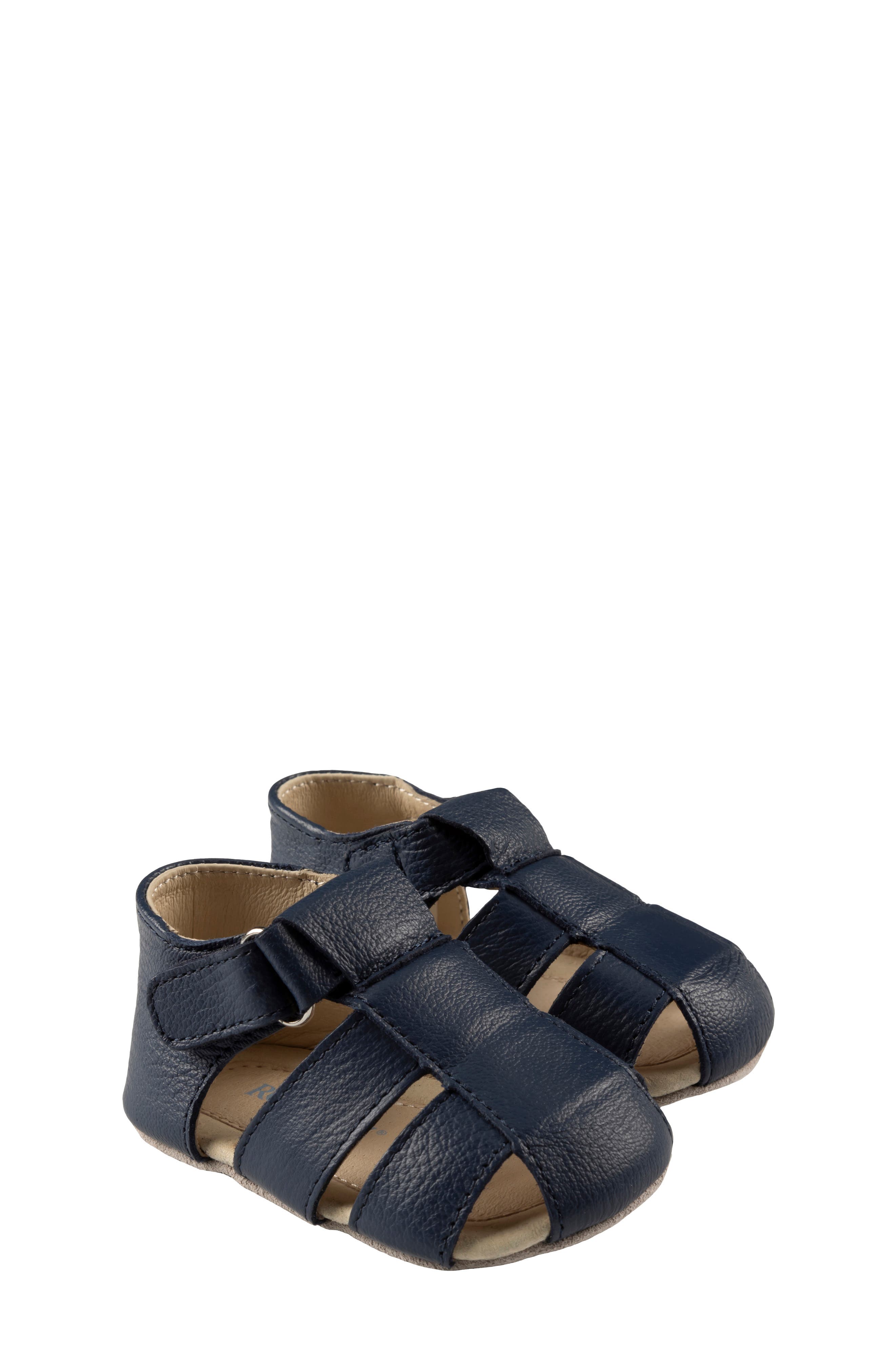 Robeez<sup>®</sup> Mathew Crib Sandal, Main, color, Navy