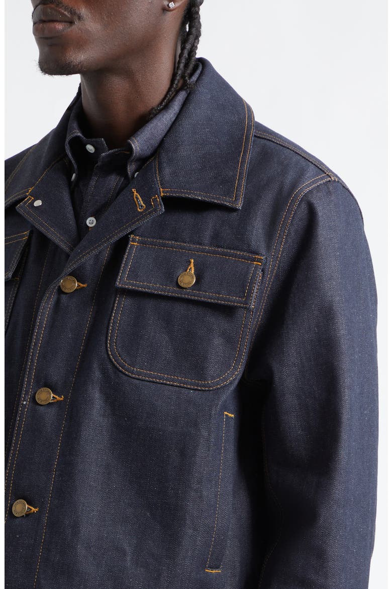 Selvedge Denim Backstrap Utility Jacket, Alternate, color, NAVY