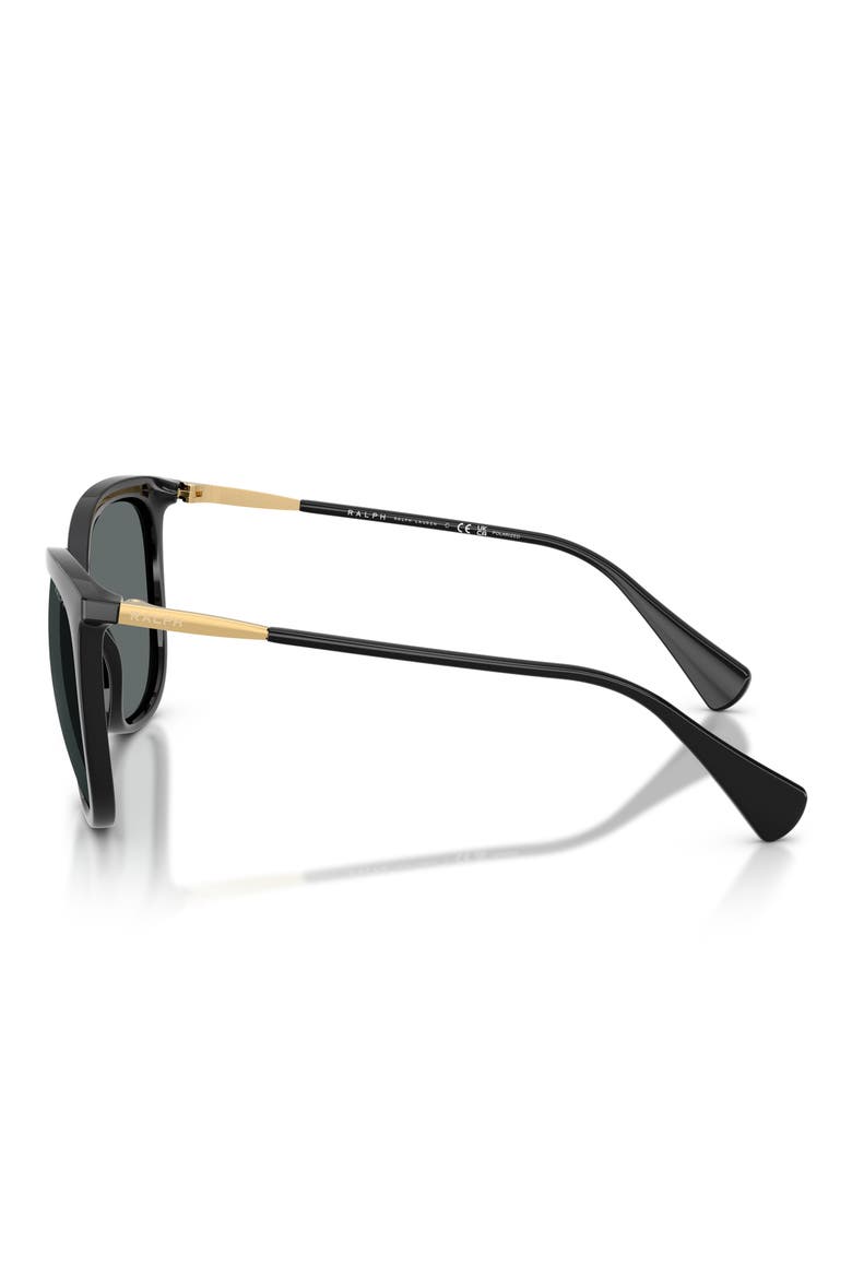 56mm Polarized Butterfly Sunglasses, Alternate, color, SHINY BLACK / POLAR DARK GREY