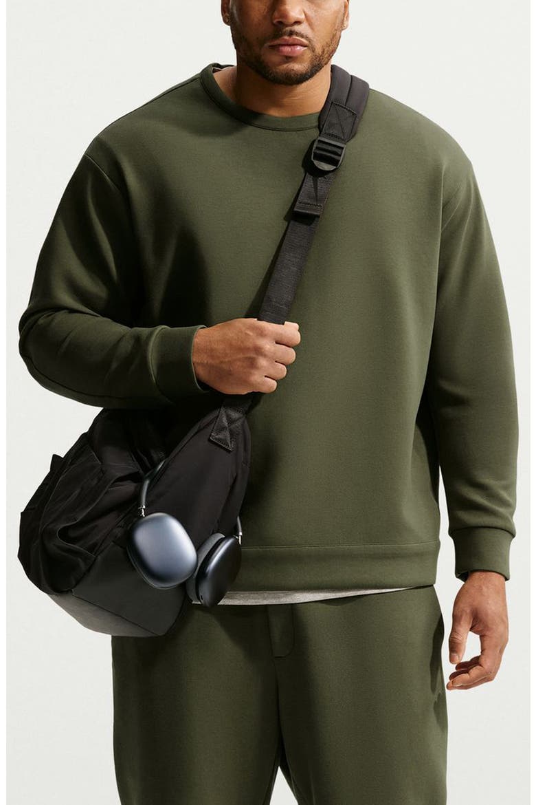 24.7 ImpossiblySoft Dri-FIT Crew Sweatshirt, Alternate, color, KHAKI/SEQUOIA