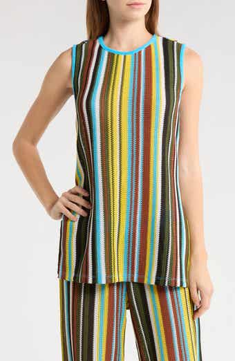 Valley Stripe Open Stitch Knit Top